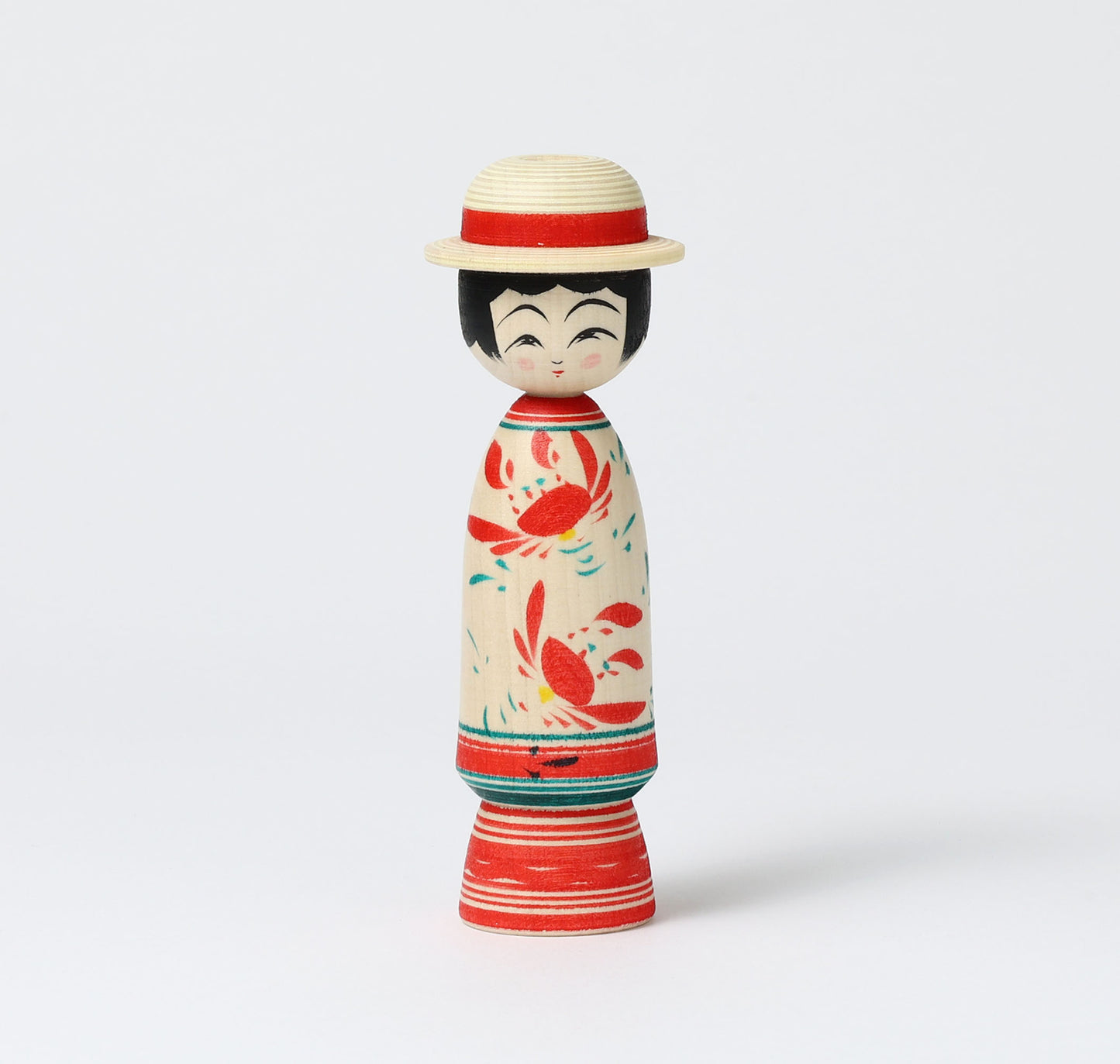 HIRAGA, Teruyuki 平賀輝幸工人 | Boushi-hat kokeshi doll 帽子こけし |  Sakunami style 作並系 | 13cm in height