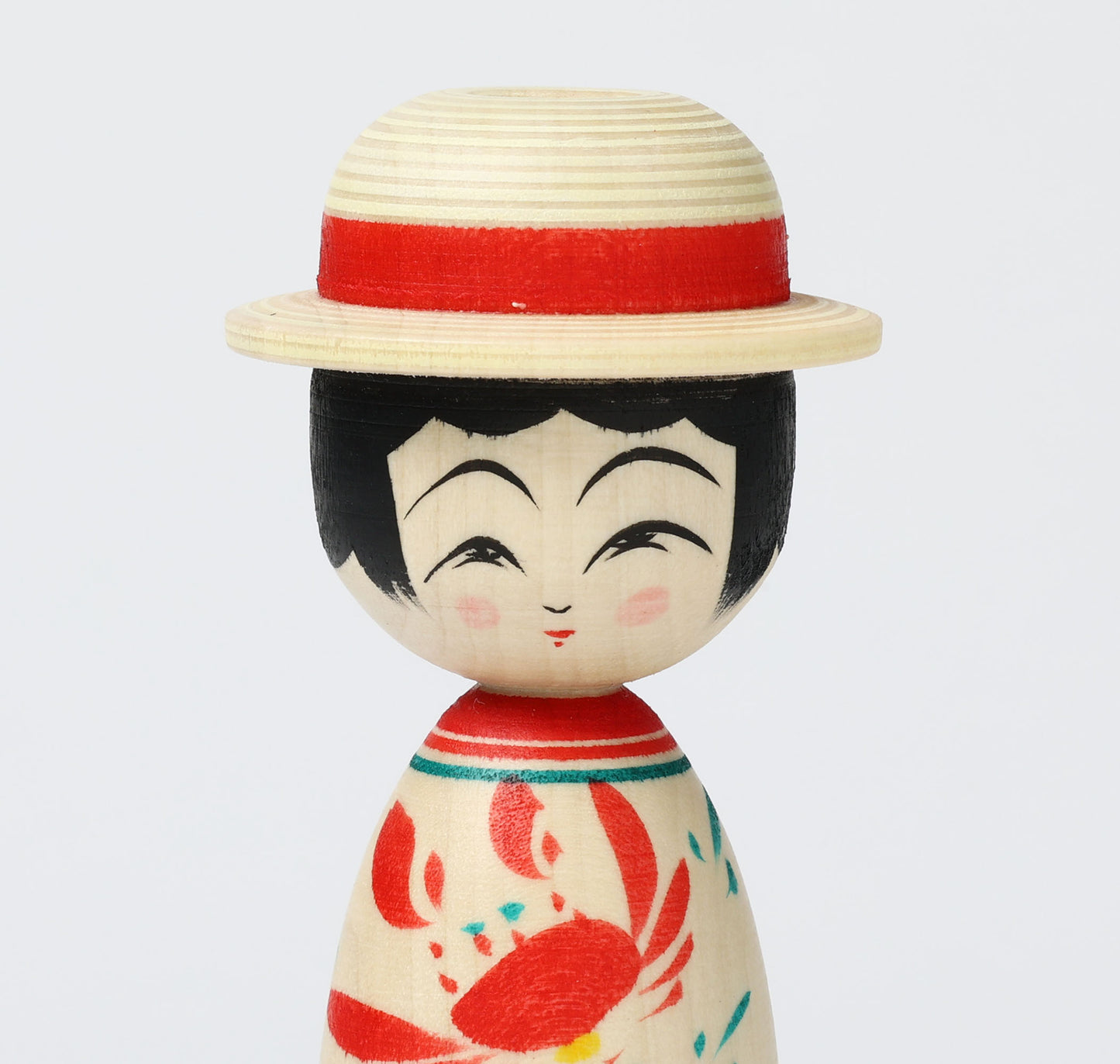 HIRAGA, Teruyuki 平賀輝幸工人 | Boushi-hat kokeshi doll 帽子こけし |  Sakunami style 作並系 | 13cm in height