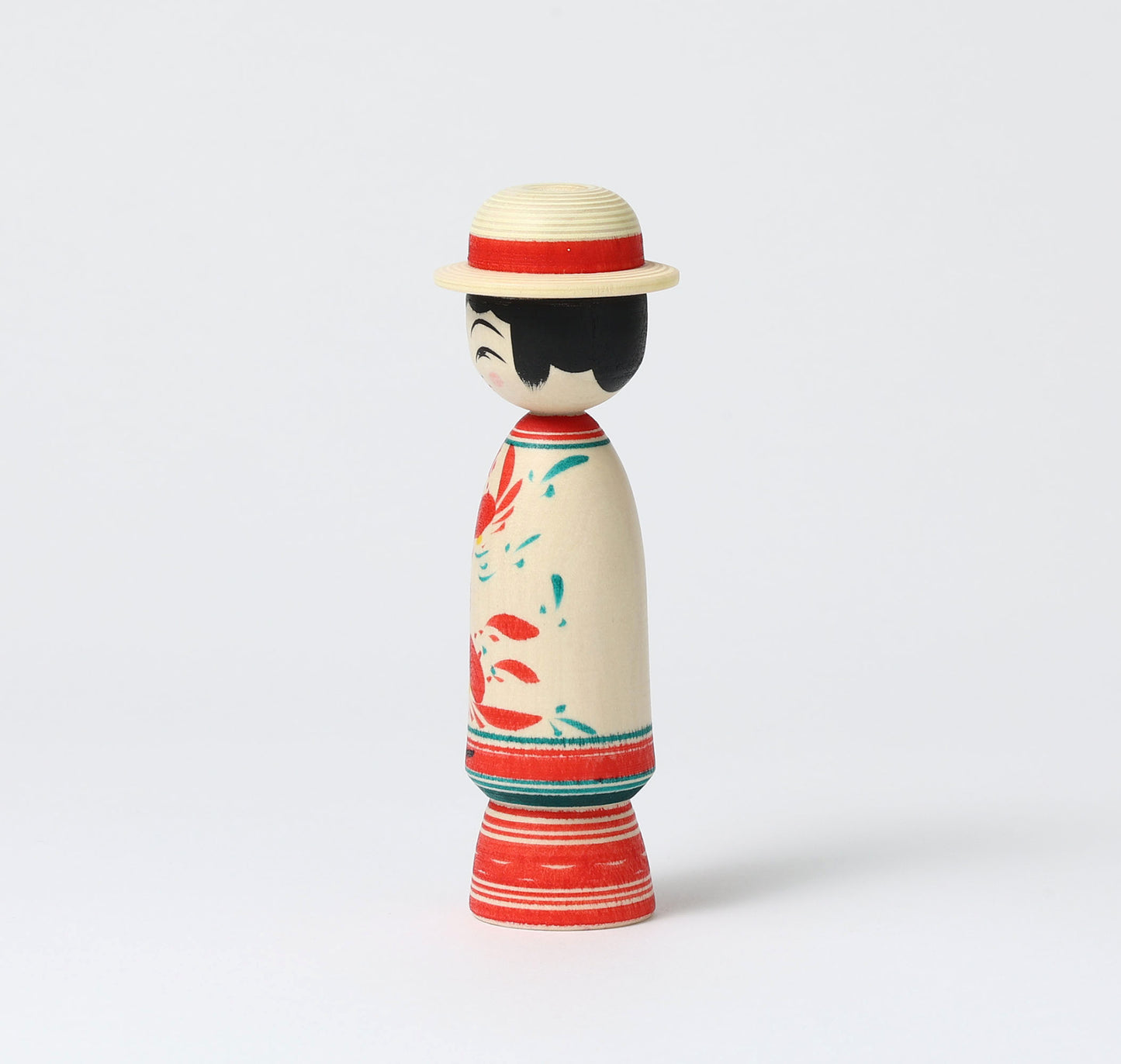 HIRAGA, Teruyuki 平賀輝幸工人 | Boushi-hat kokeshi doll 帽子こけし |  Sakunami style 作並系 | 13cm in height