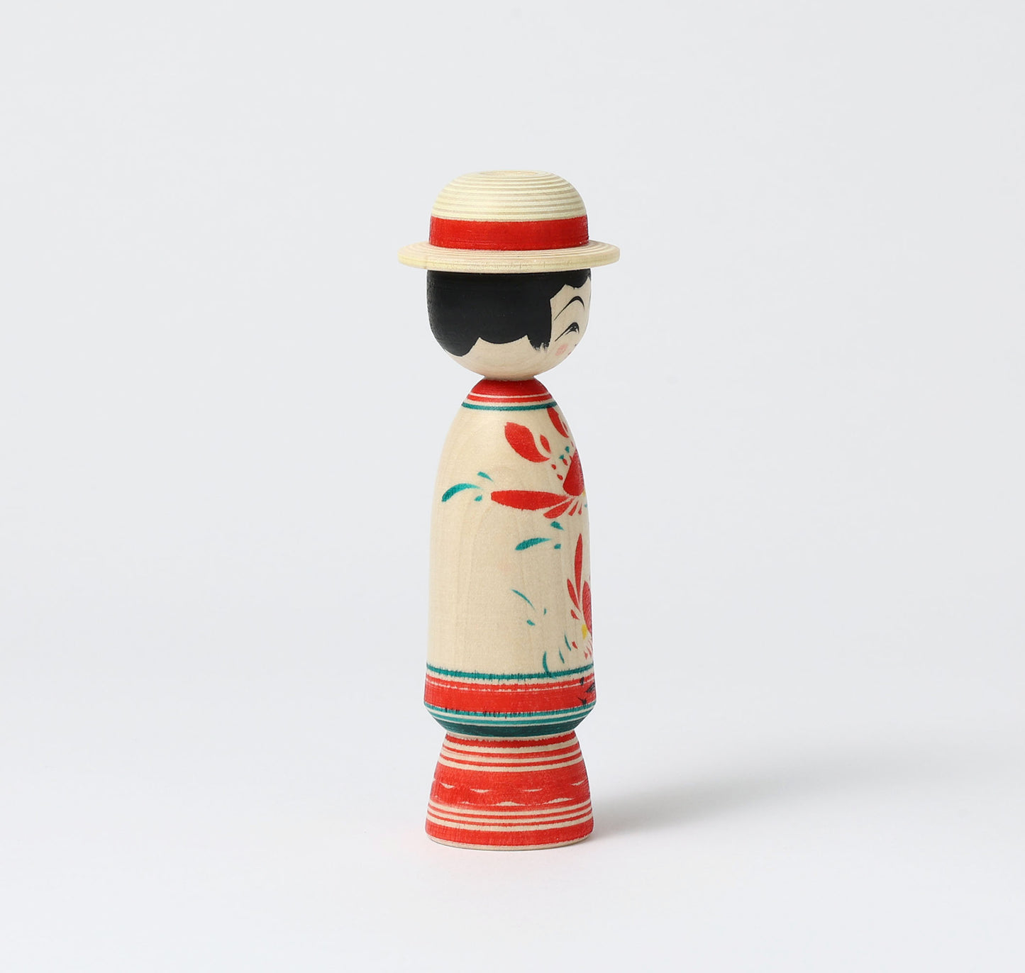 HIRAGA, Teruyuki 平賀輝幸工人 | Boushi-hat kokeshi doll 帽子こけし |  Sakunami style 作並系 | 13cm in height