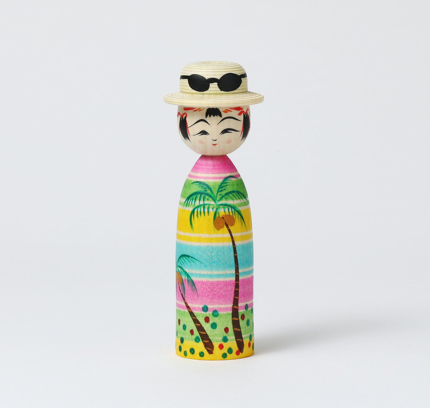 HIRAGA, Teruyuki 平賀輝幸工人 | Boushi-hat kokeshi doll 帽子こけし |  Sakunami style 作並系 | 13cm in height