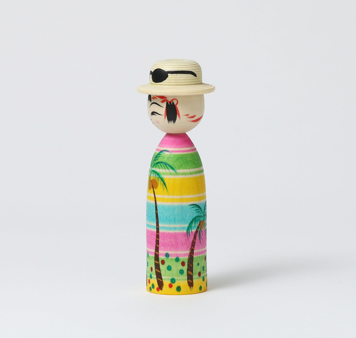 HIRAGA, Teruyuki 平賀輝幸工人 | Boushi-hat kokeshi doll 帽子こけし |  Sakunami style 作並系 | 13cm in height