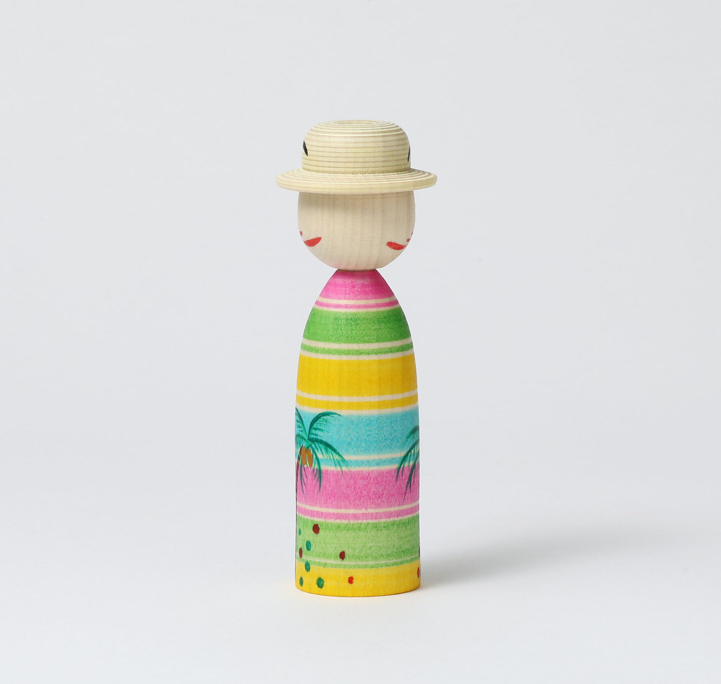 HIRAGA, Teruyuki 平賀輝幸工人 | Boushi-hat kokeshi doll 帽子こけし |  Sakunami style 作並系 | 13cm in height