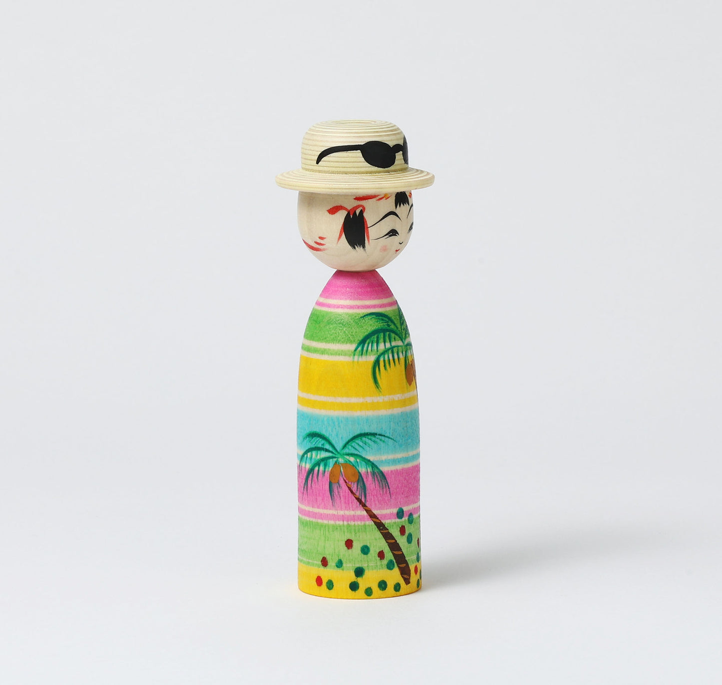 HIRAGA, Teruyuki 平賀輝幸工人 | Boushi-hat kokeshi doll 帽子こけし |  Sakunami style 作並系 | 13cm in height