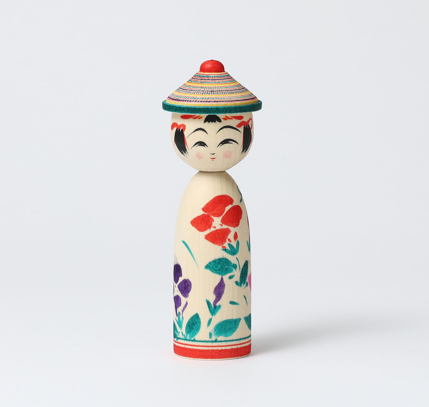 HIRAGA, Teruyuki 平賀輝幸工人 | Boushi-hat kokeshi doll 帽子こけし |  Sakunami style 作並系 | 13cm in height