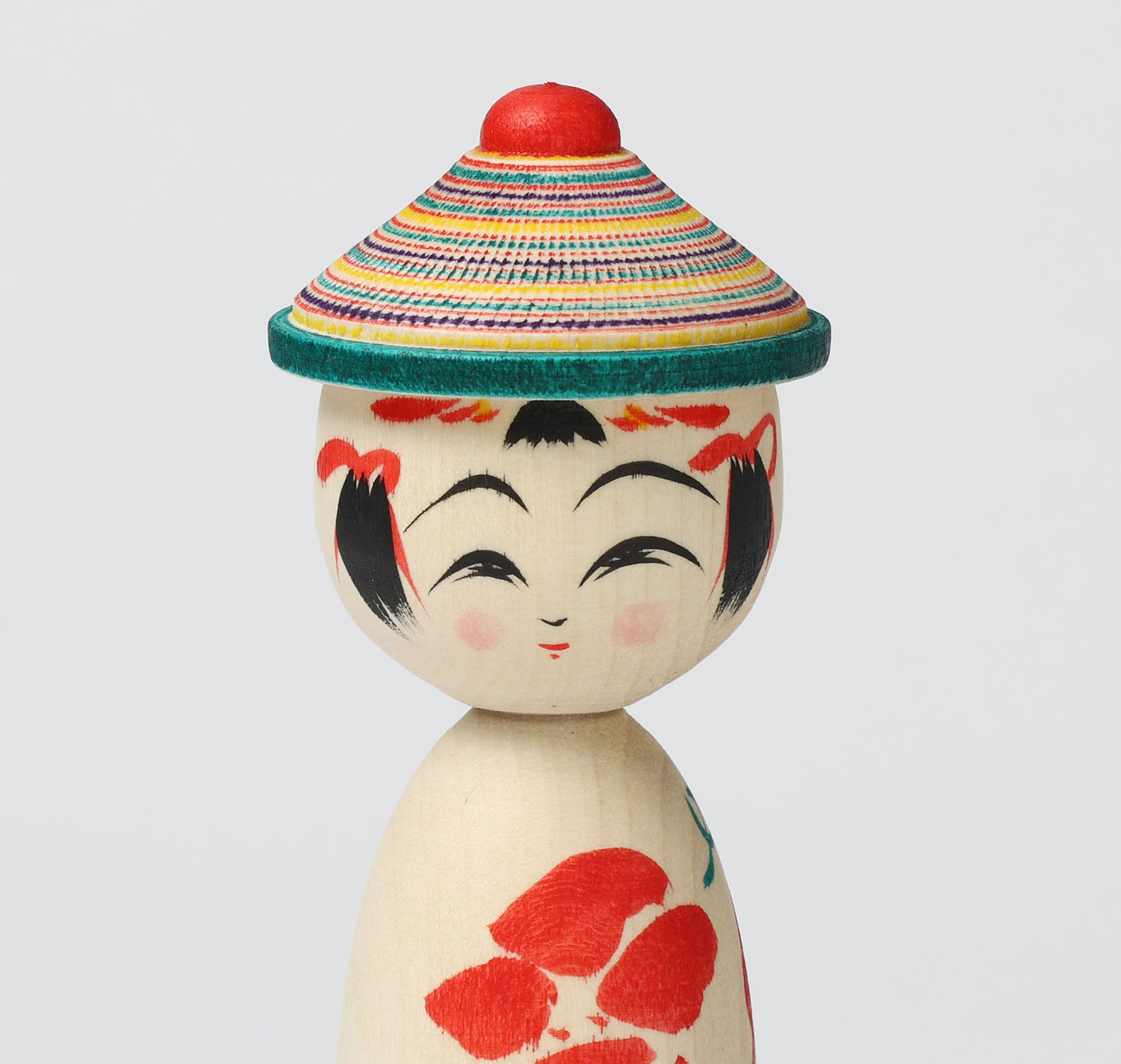 HIRAGA, Teruyuki 平賀輝幸工人 | Boushi-hat kokeshi doll 帽子こけし |  Sakunami style 作並系 | 13cm in height