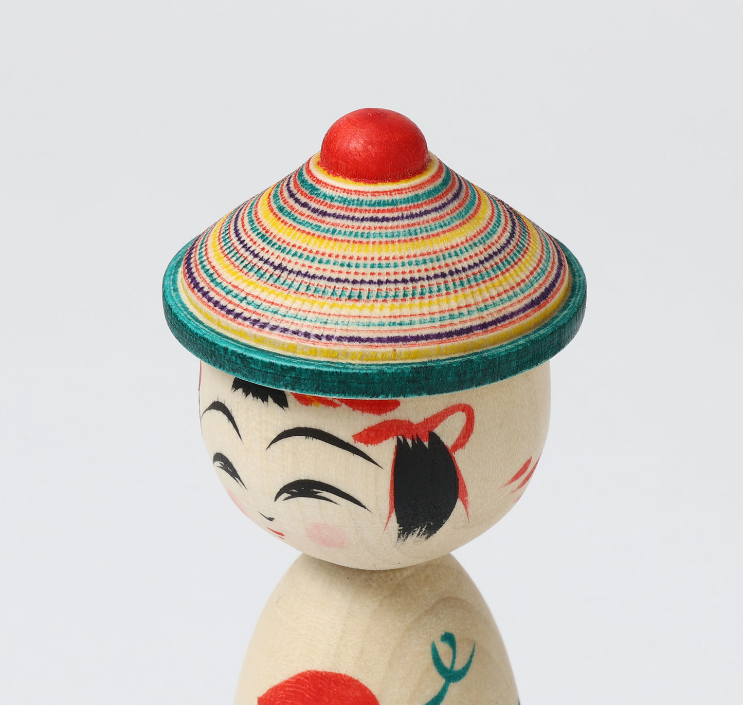 HIRAGA, Teruyuki 平賀輝幸工人 | Boushi-hat kokeshi doll 帽子こけし |  Sakunami style 作並系 | 13cm in height