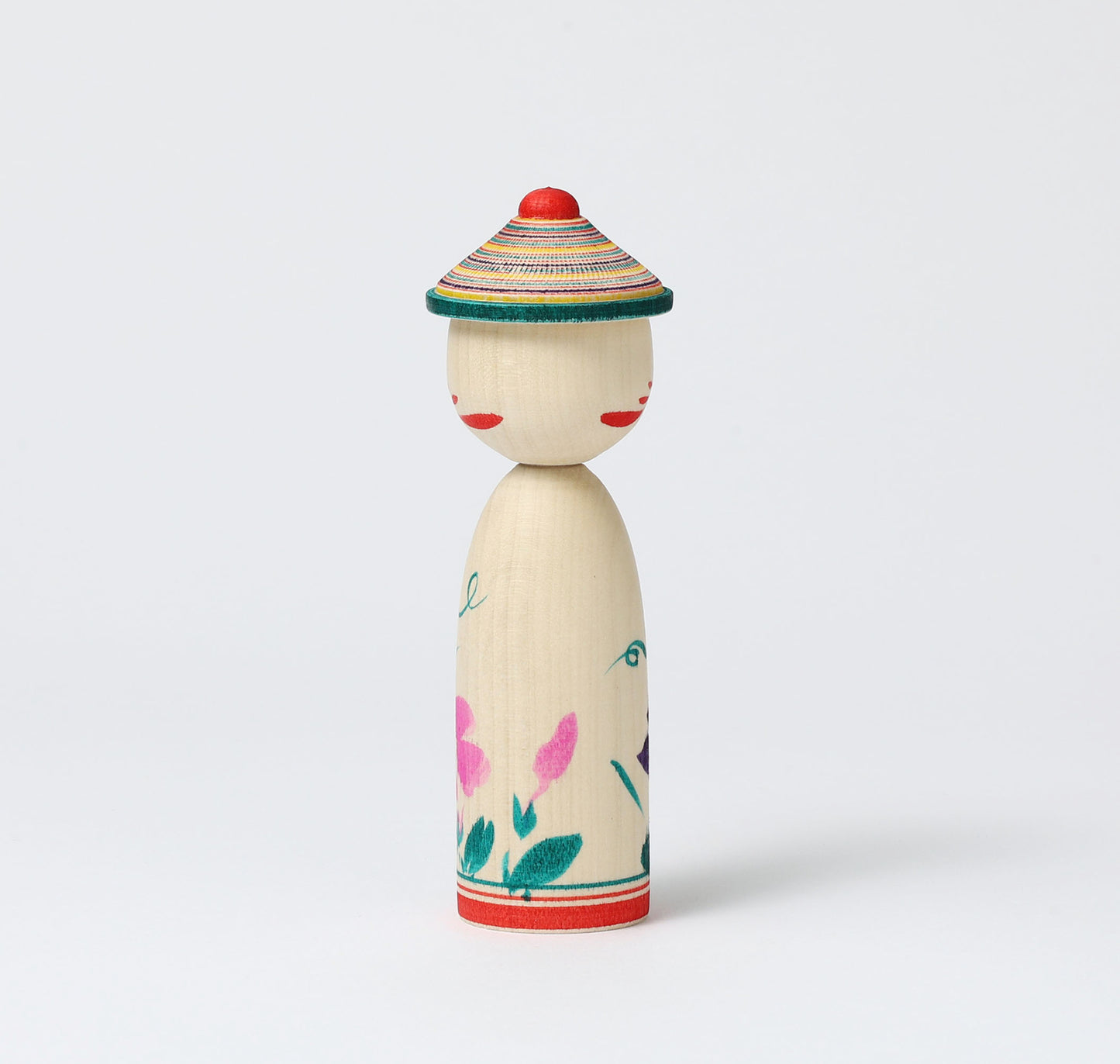 HIRAGA, Teruyuki 平賀輝幸工人 | Boushi-hat kokeshi doll 帽子こけし |  Sakunami style 作並系 | 13cm in height