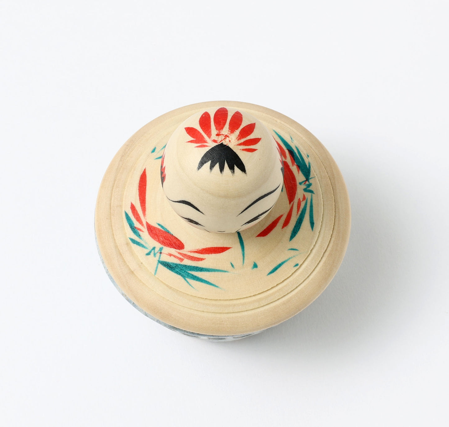 HIRAGA, Teruyuki 平賀輝幸工人 | kokeshi lid with pottery こけし蓋の器 |  Sakunami style 作並系 | 9cm in height