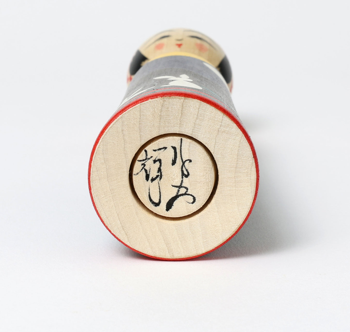 HIRAGA, Teruyuki 平賀輝幸工人 | Otsukimi-harvest moon kokeshi doll お月見こけし |  Sakunami style 作並系 | 18cm in height