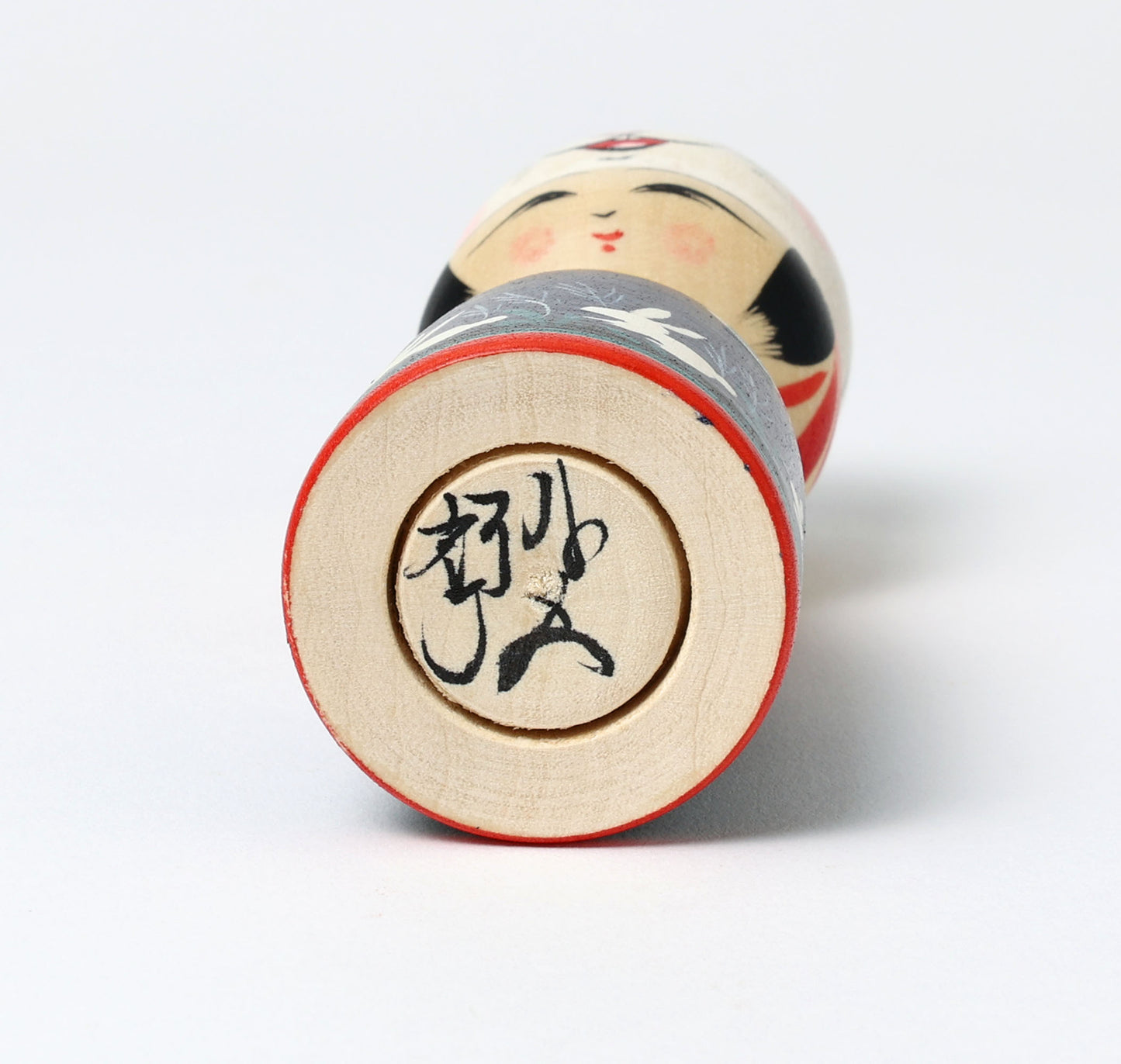 HIRAGA, Teruyuki 平賀輝幸工人 | Otsukimi usagi-harvest moon and rabbit kokeshi doll お月見うさぎこけし |  Sakunami style 作並系 | 13cm in height