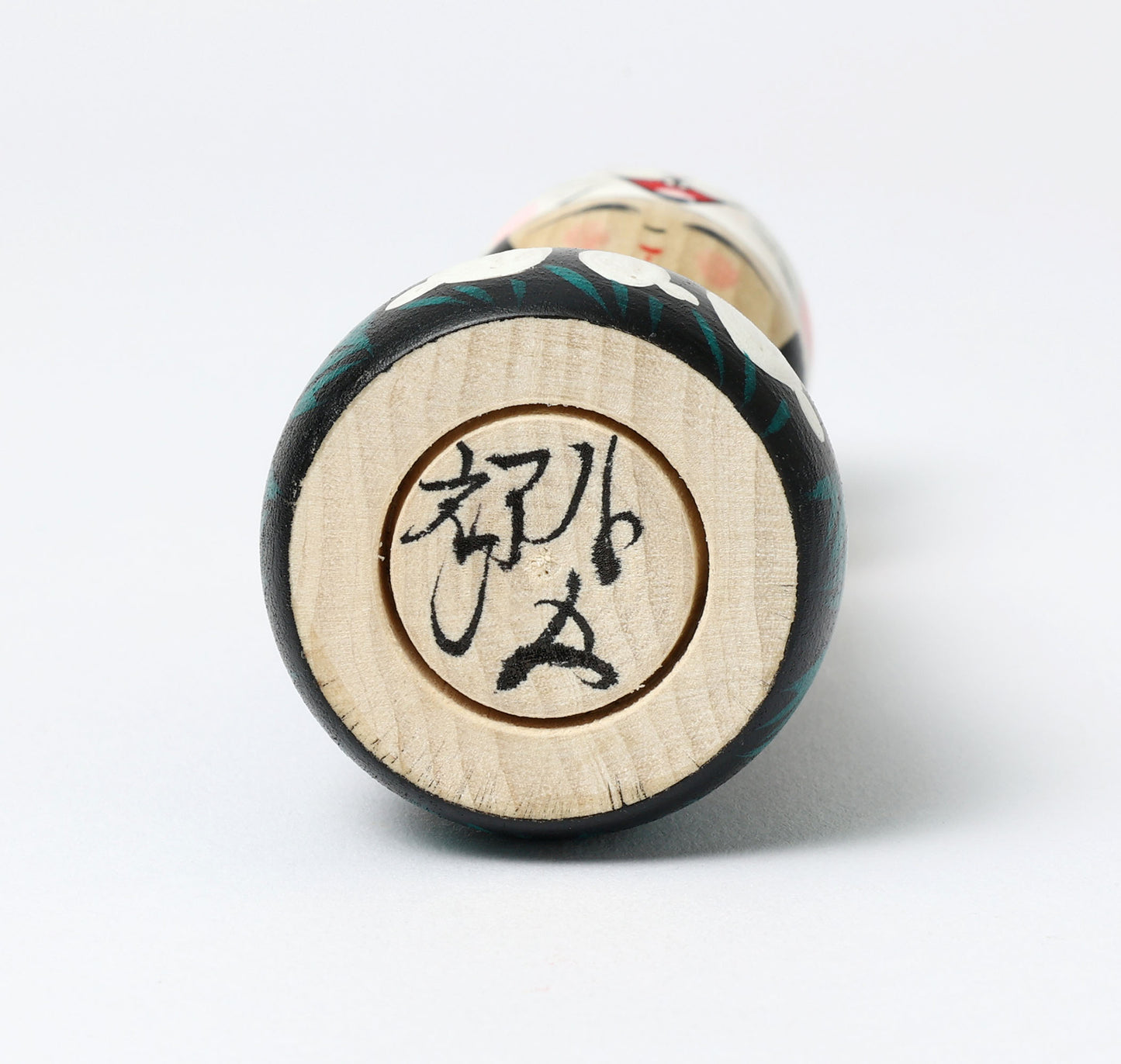 HIRAGA, Teruyuki 平賀輝幸工人 | Otsukimi usagi-harvest moon and rabbit kokeshi doll お月見うさぎこけし |  Sakunami style 作並系 | 13cm in height