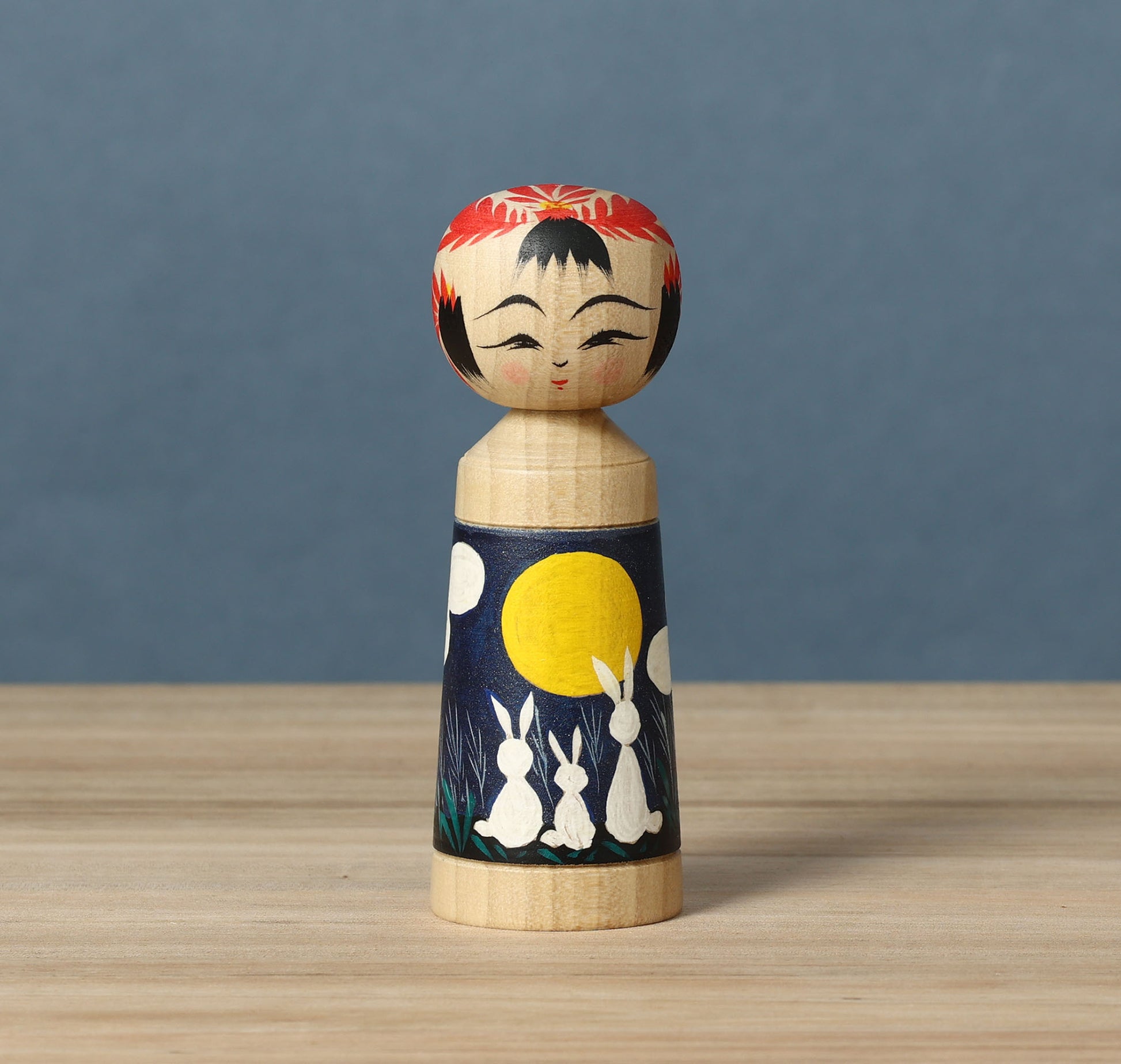 作並系こけし、平賀輝幸工人のお月見こけし
