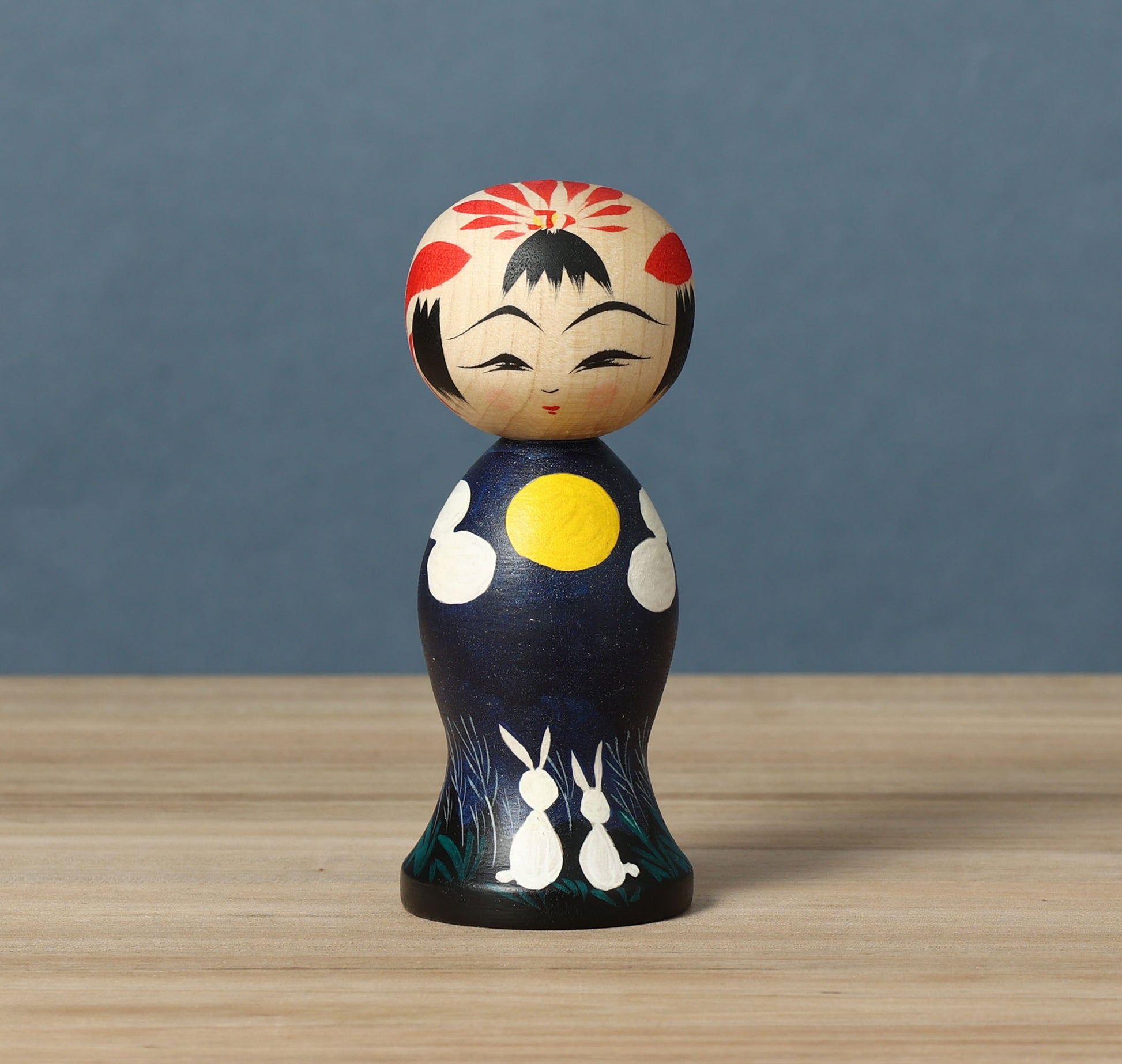 作並系こけし、平賀輝幸工人のお月見こけし