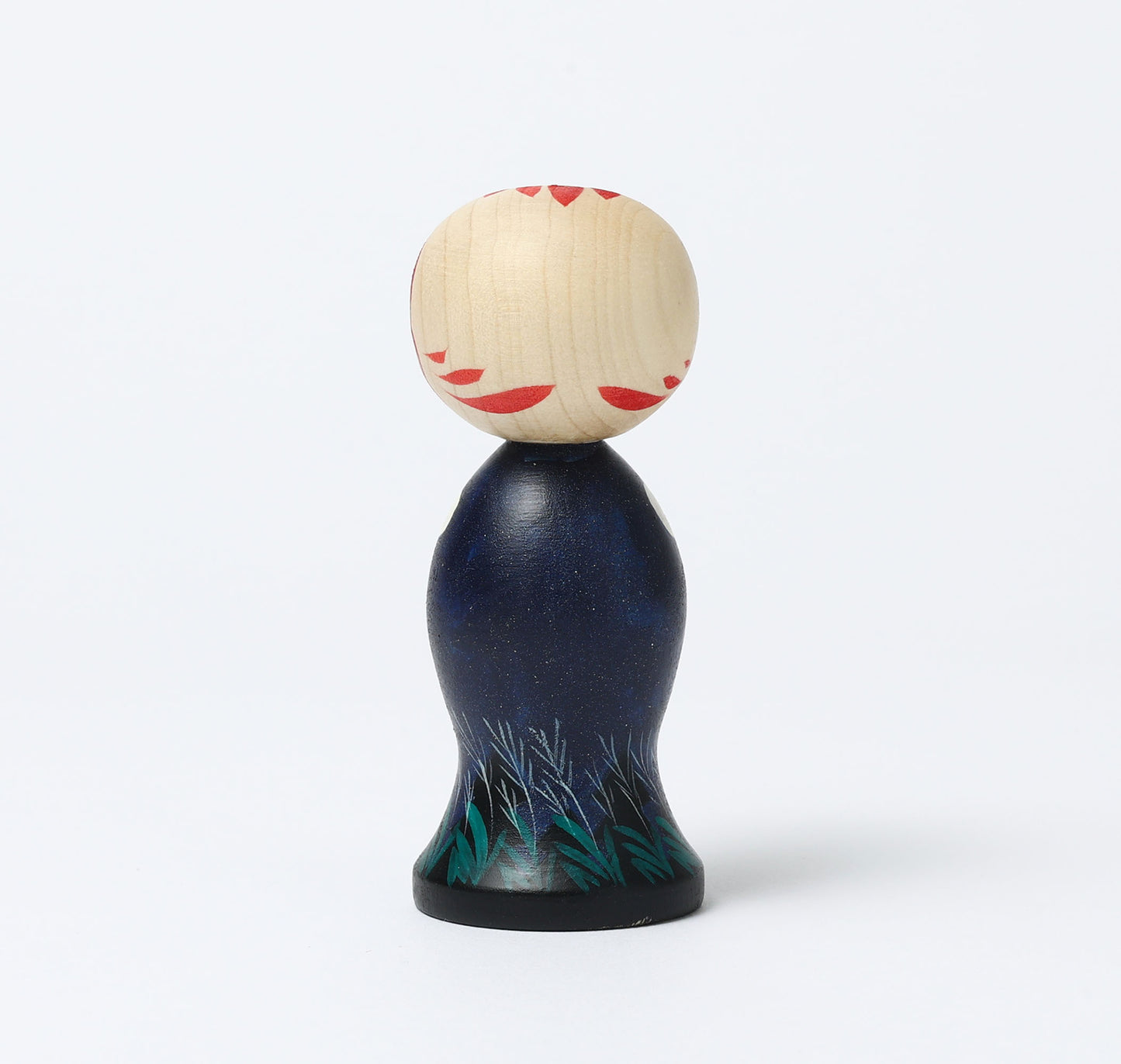 HIRAGA, Teruyuki 平賀輝幸工人 | Otsukimi-harvest moon kokeshi doll お月見こけし |  Sakunami style 作並系 | 11cm in height