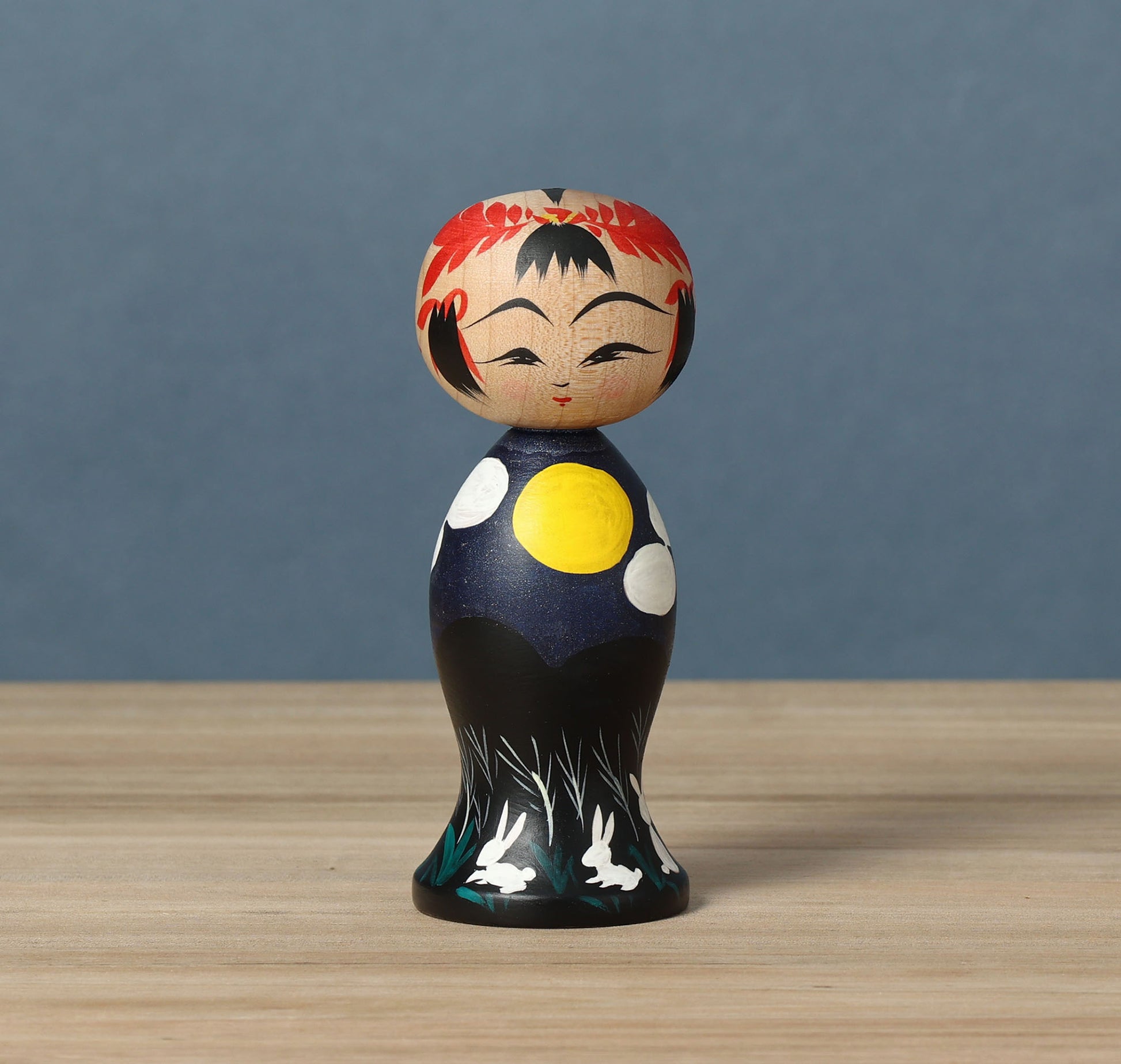 作並系こけし、平賀輝幸工人のお月見こけし