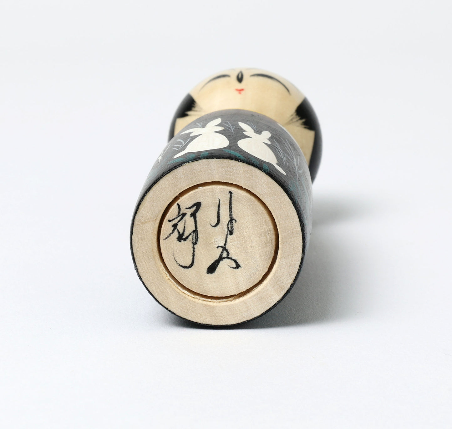 HIRAGA, Teruyuki 平賀輝幸工人 | Otsukimi-harvest moon kokeshi doll お月見こけし |  Sakunami style 作並系 | 11cm in height