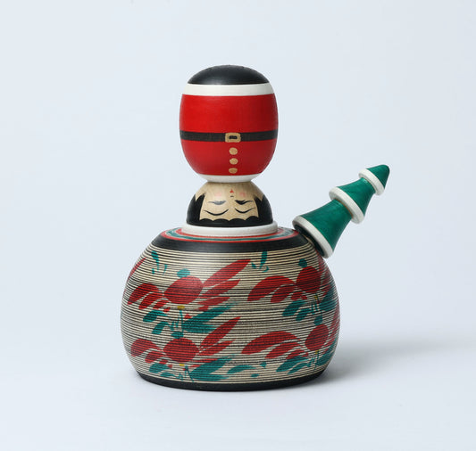 12-Santa Claus ejiko kokeshi doll |  HIRAGA, Teruyuki | 14cm in height