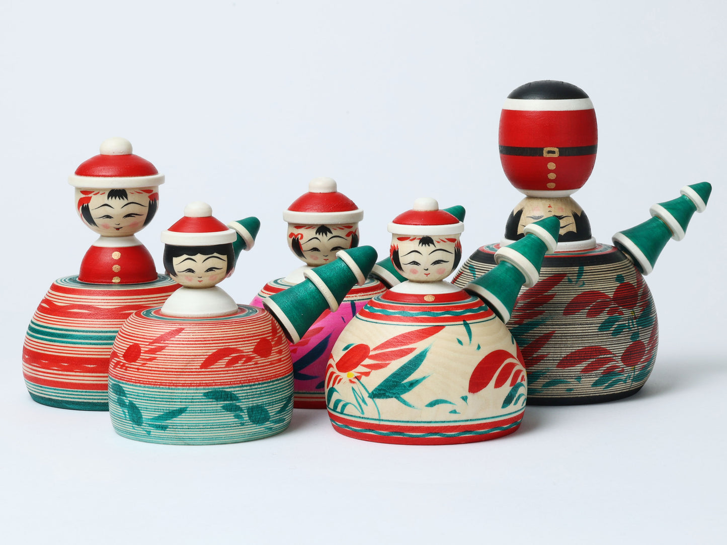 12-Santa Claus ejiko kokeshi doll-4 |  HIRAGA, Teruyuki | 10cm in height