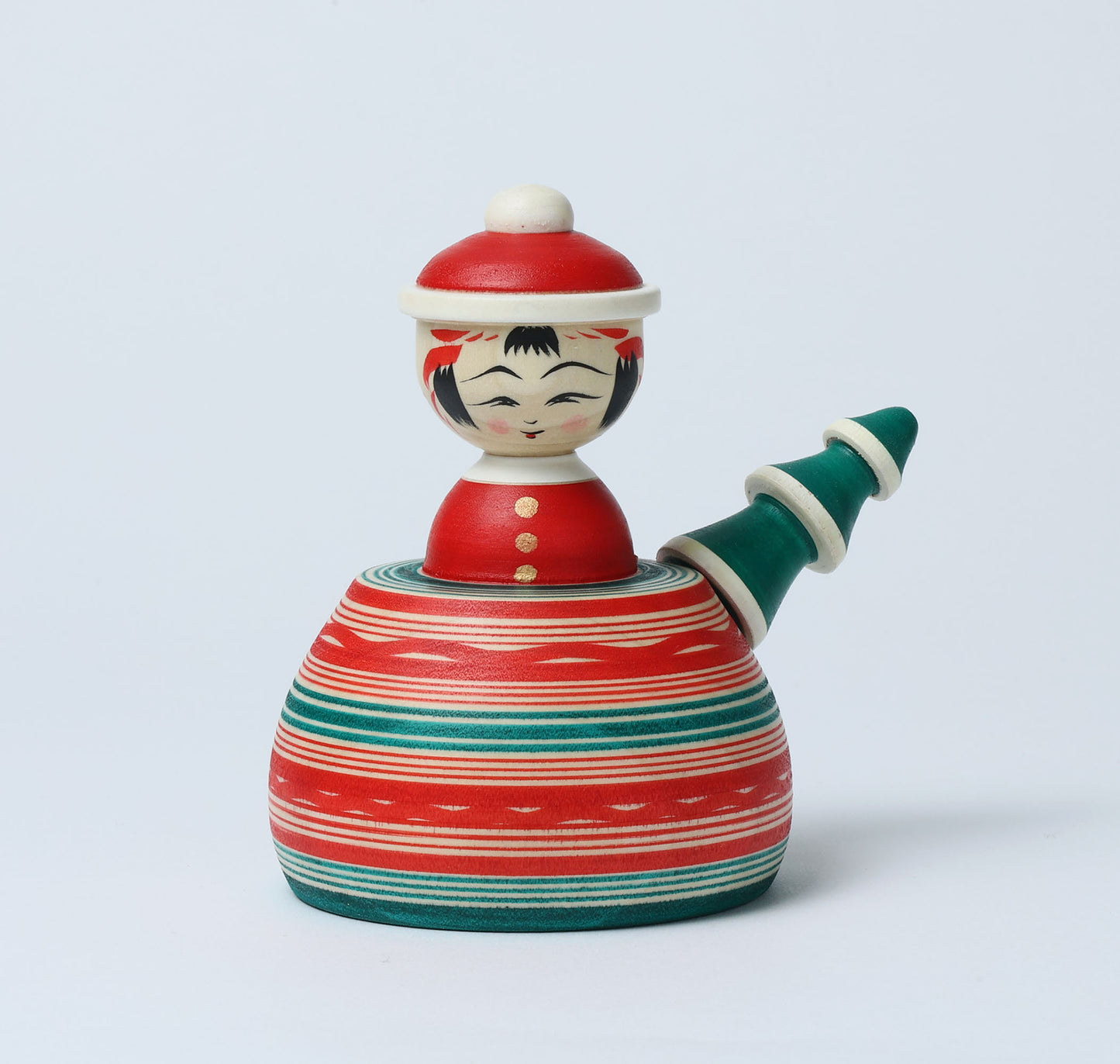 12-Santa Claus ejiko kokeshi doll-3 |  HIRAGA, Teruyuki | 12cm in height