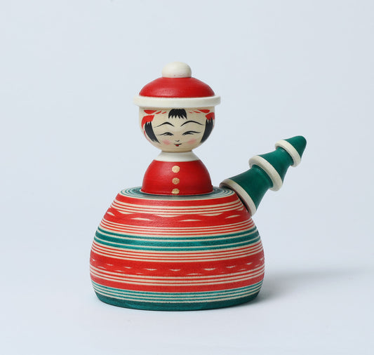12-Santa Claus ejiko kokeshi doll-3 |  HIRAGA, Teruyuki | 12cm in height