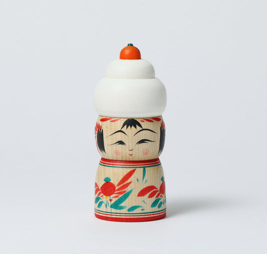 Kagamimochi kokeshi doll 鏡餅こけし |  HIRAGA, Teruyuki | 12cm in height