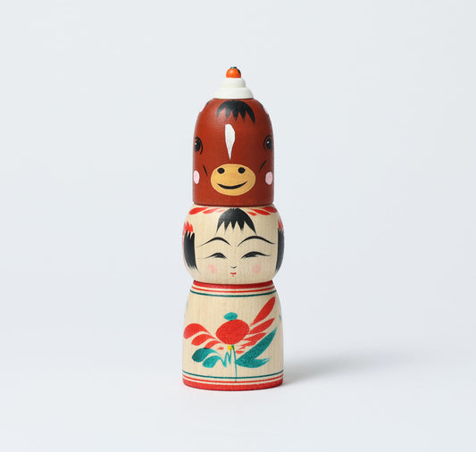 Kagamimochi kokeshi doll Eto-zodiac 干支鏡餅こけし-馬 |  HIRAGA, Teruyuki | 14.5cm in height