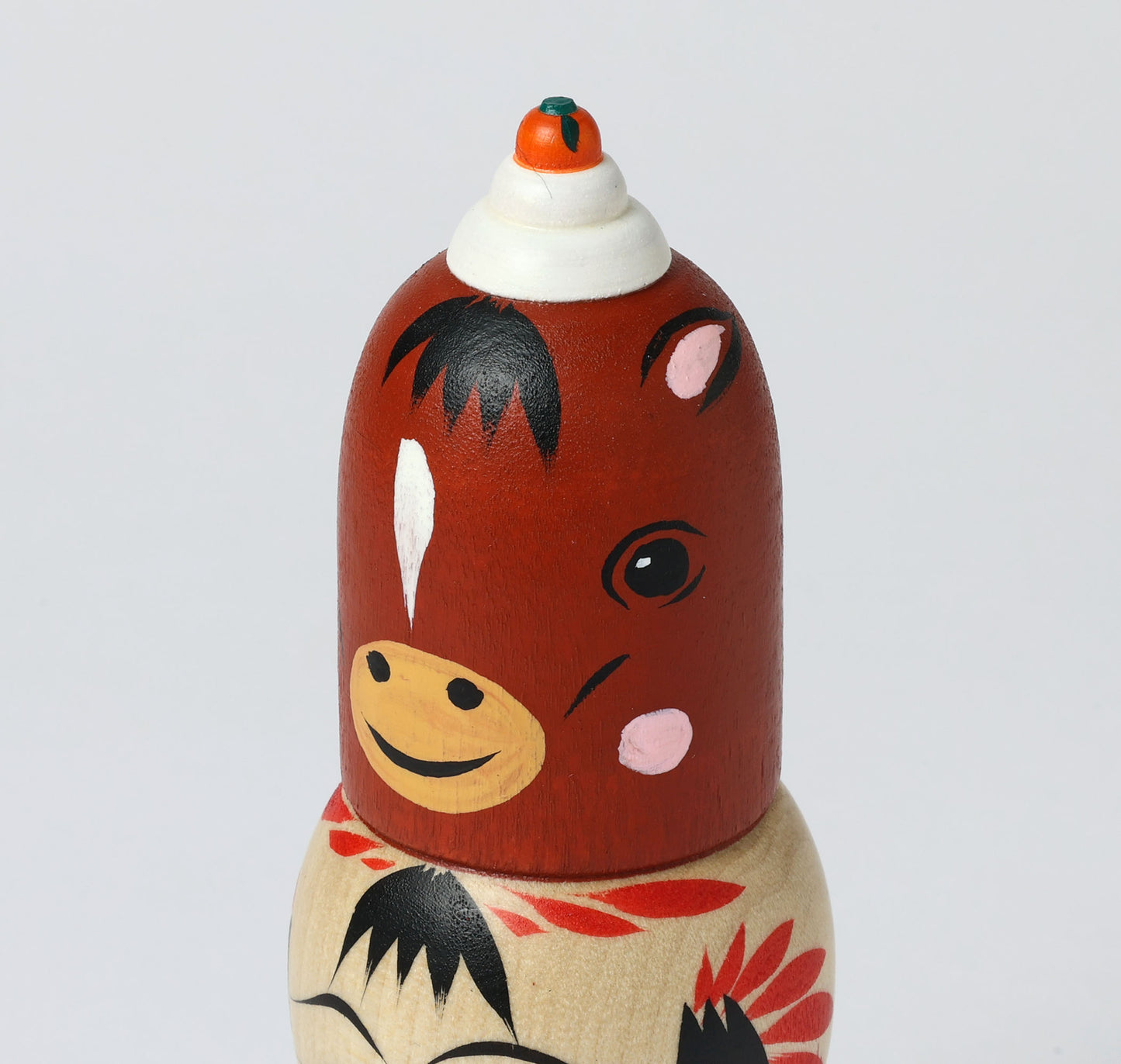 Kagamimochi kokeshi doll Eto-zodiac 干支鏡餅こけし-馬 |  HIRAGA, Teruyuki | 14.5cm in height
