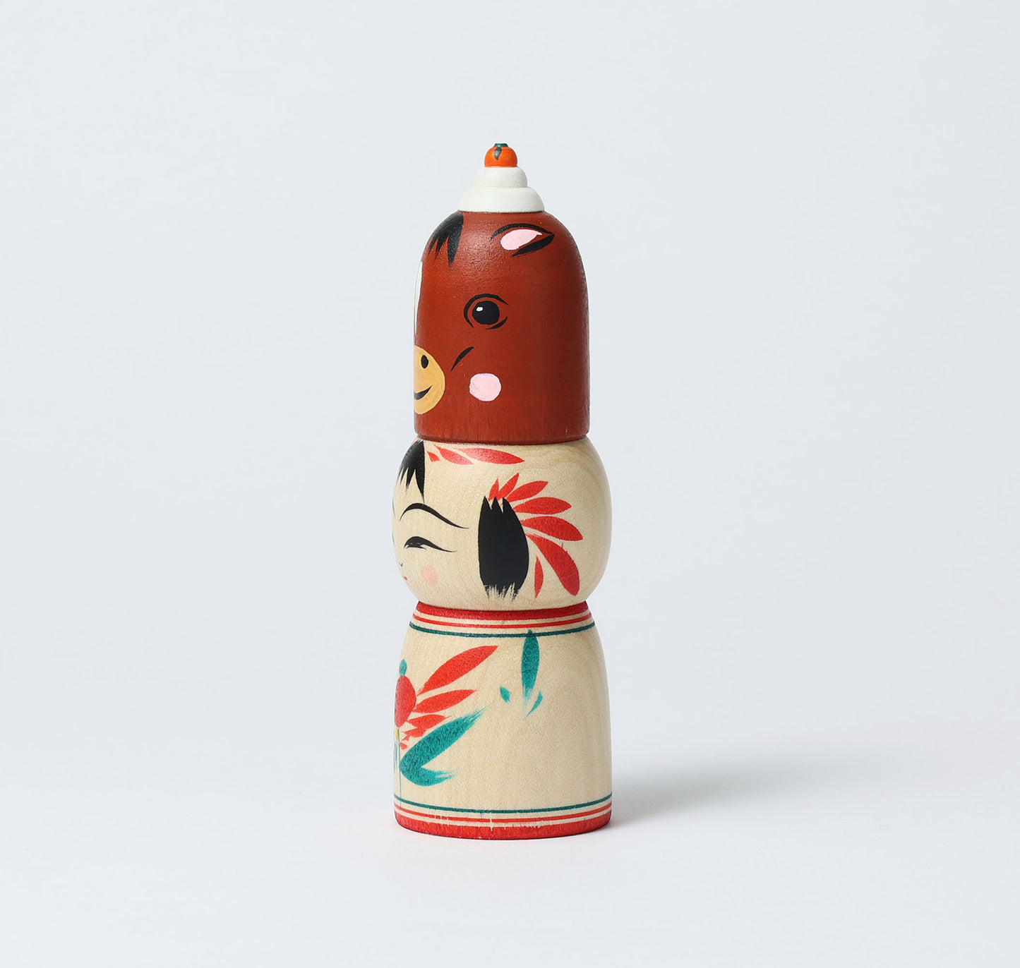 Kagamimochi kokeshi doll Eto-zodiac 干支鏡餅こけし-馬 |  HIRAGA, Teruyuki | 14.5cm in height