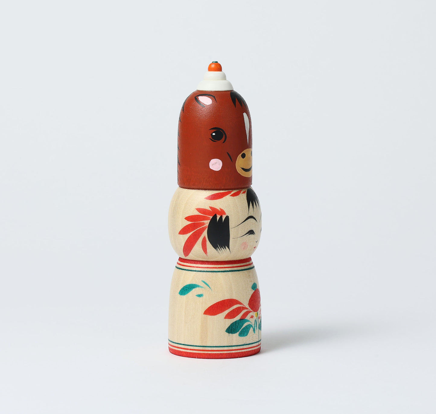 Kagamimochi kokeshi doll Eto-zodiac 干支鏡餅こけし-馬 |  HIRAGA, Teruyuki | 14.5cm in height