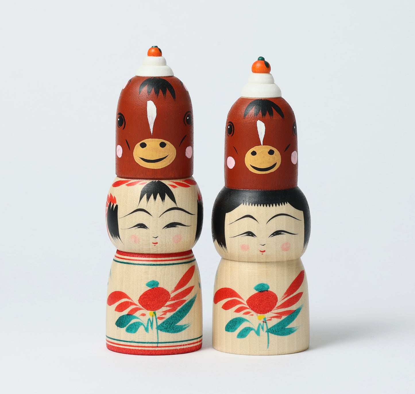 Kagamimochi kokeshi doll Eto-zodiac 干支鏡餅こけし-馬 |  HIRAGA, Teruyuki | 14.5cm in height