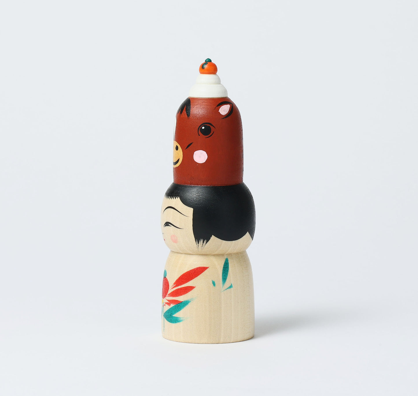 Kagamimochi kokeshi doll Eto-zodiac 干支鏡餅こけし-馬 |  HIRAGA, Teruyuki | 14.5cm in height