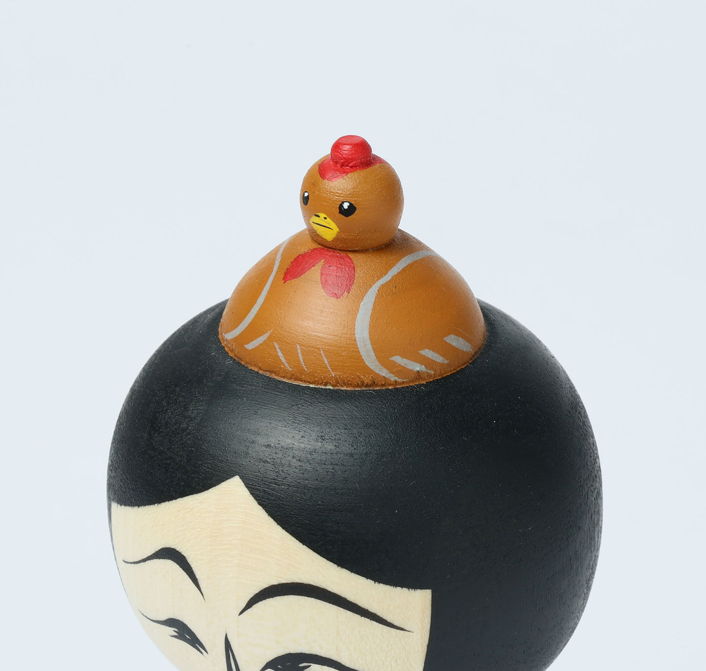 Easter themed kokeshi doll イースターこけし |  HIRAGA, Teruyuki 平賀輝幸工人 |  Sakunami style 作並系 | 11.5cm in height