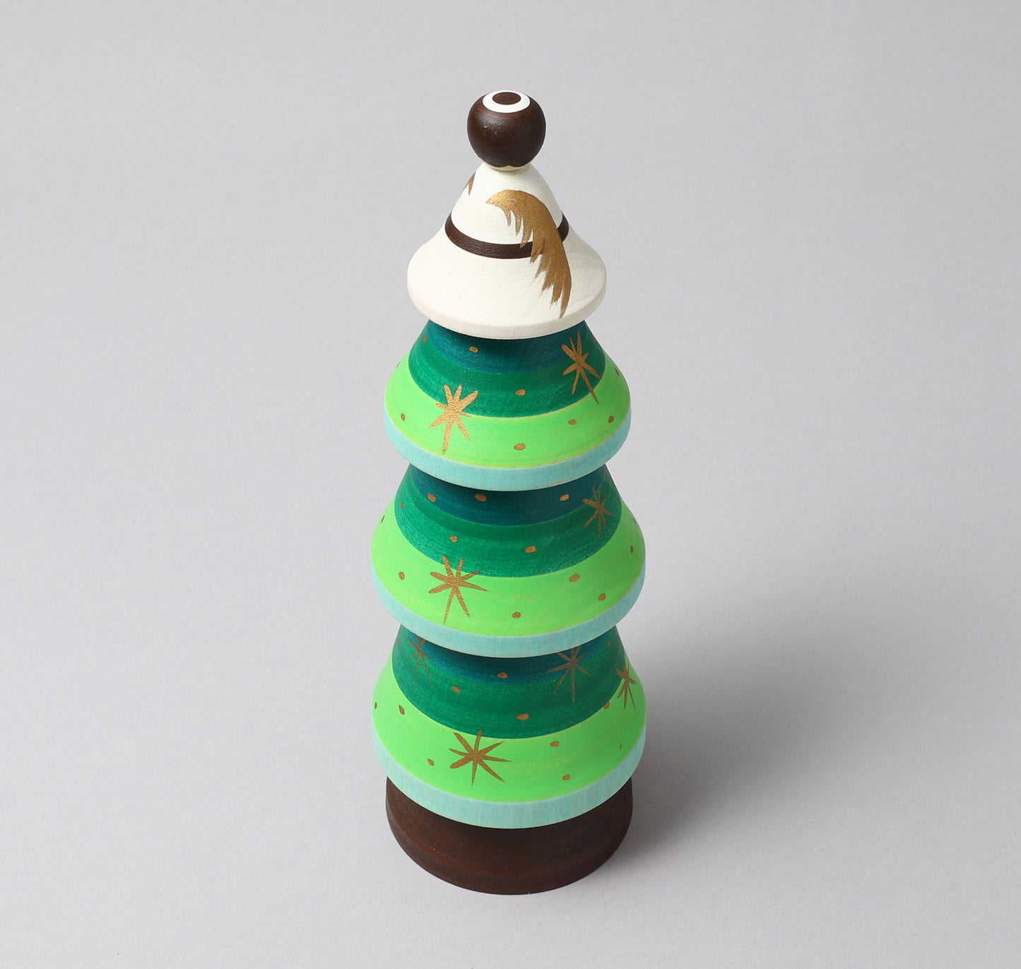 Christmas kokeshi doll 'angel and tree' | HIRAGA, Teruyuki 平賀輝幸 | 天使とクリスマスツリー | Sakunami style 作並系 | 23.5cm in height