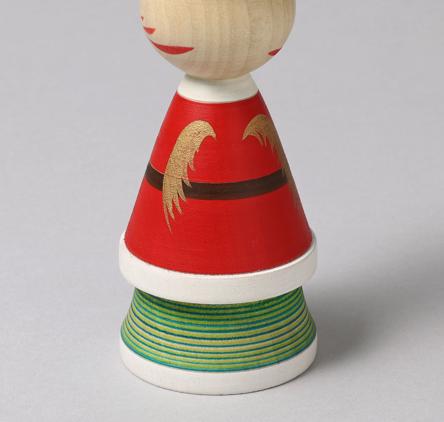 Christmas kokeshi doll 'Santa Claus and kagamimochi' | HIRAGA, Teruyuki 平賀輝幸 | クリスマスとお正月 | Sakunami style 作並系 | 20cm in height