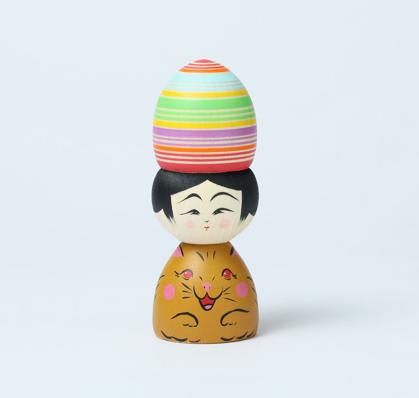 Easter themed kokeshi doll イースターこけし |  HIRAGA, Teruyuki 平賀輝幸工人 |  Sakunami style 作並系 | 13.3cm in height