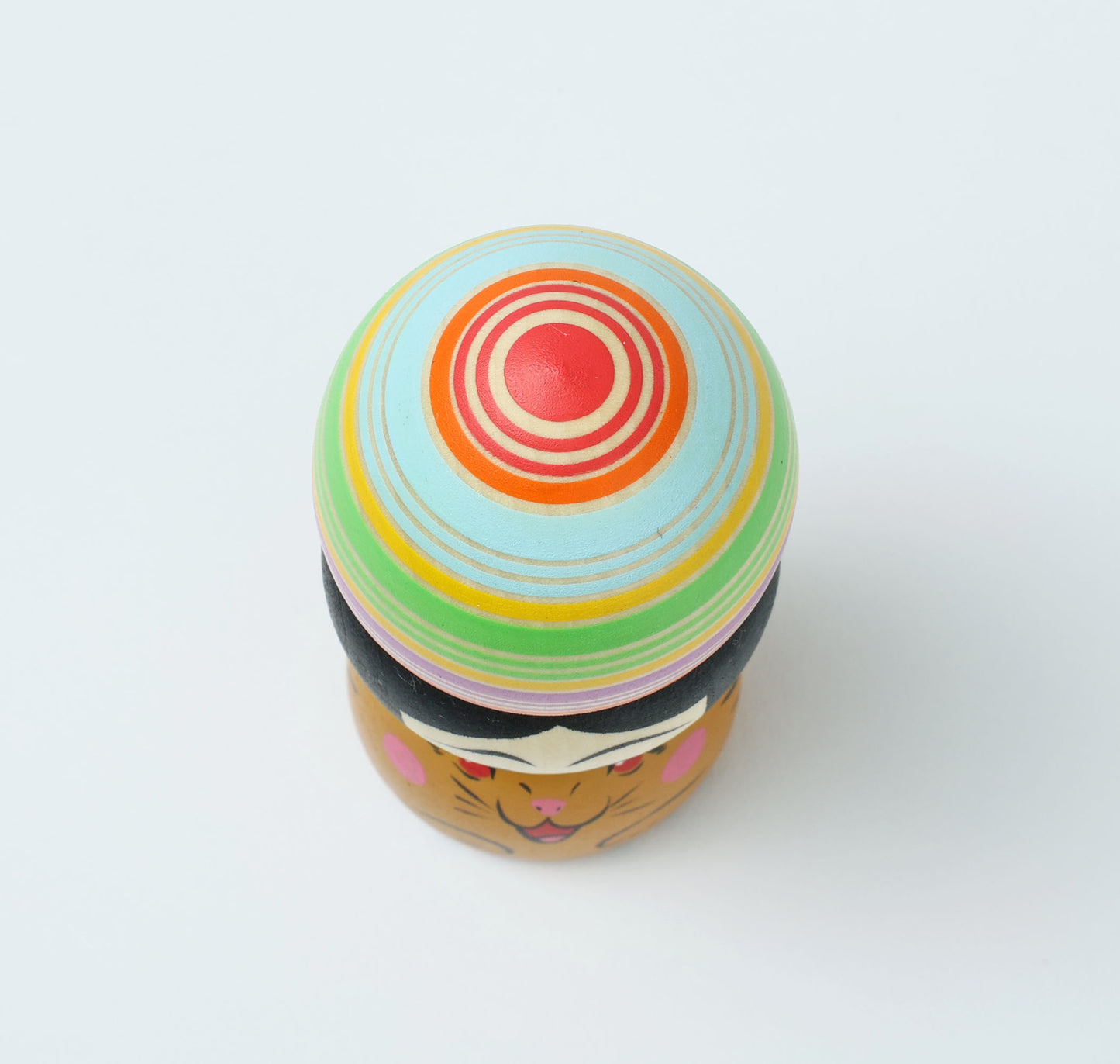 Easter themed kokeshi doll イースターこけし |  HIRAGA, Teruyuki 平賀輝幸工人 |  Sakunami style 作並系 | 13.3cm in height