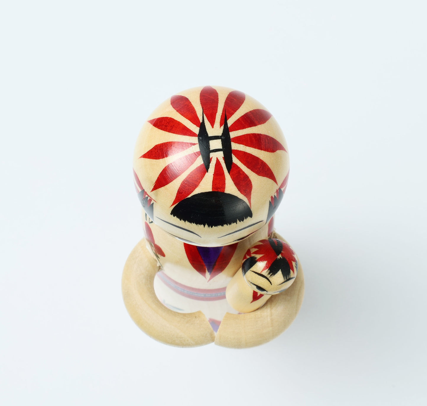 Komori-Babysitting kokeshi doll 子守りこけし | KANO Hiroshi 加納博工人 | Sakunami style 作並系 | 15cm in height