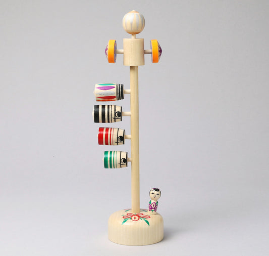 Japanese wooden toy Koinobori - こいのぼり | Hiroshi KANOU- Sakunami style 加納博工人(作並系)
