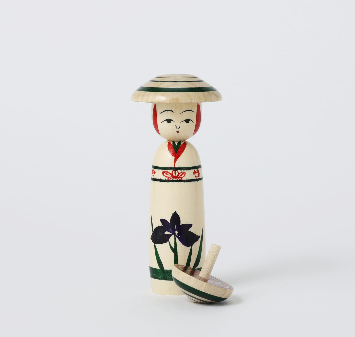 Tagajo kokeshi 多賀城こけし | KANO, Hiroshi 加納博工人 |  Sakunami style 作並系 | 14cm in height