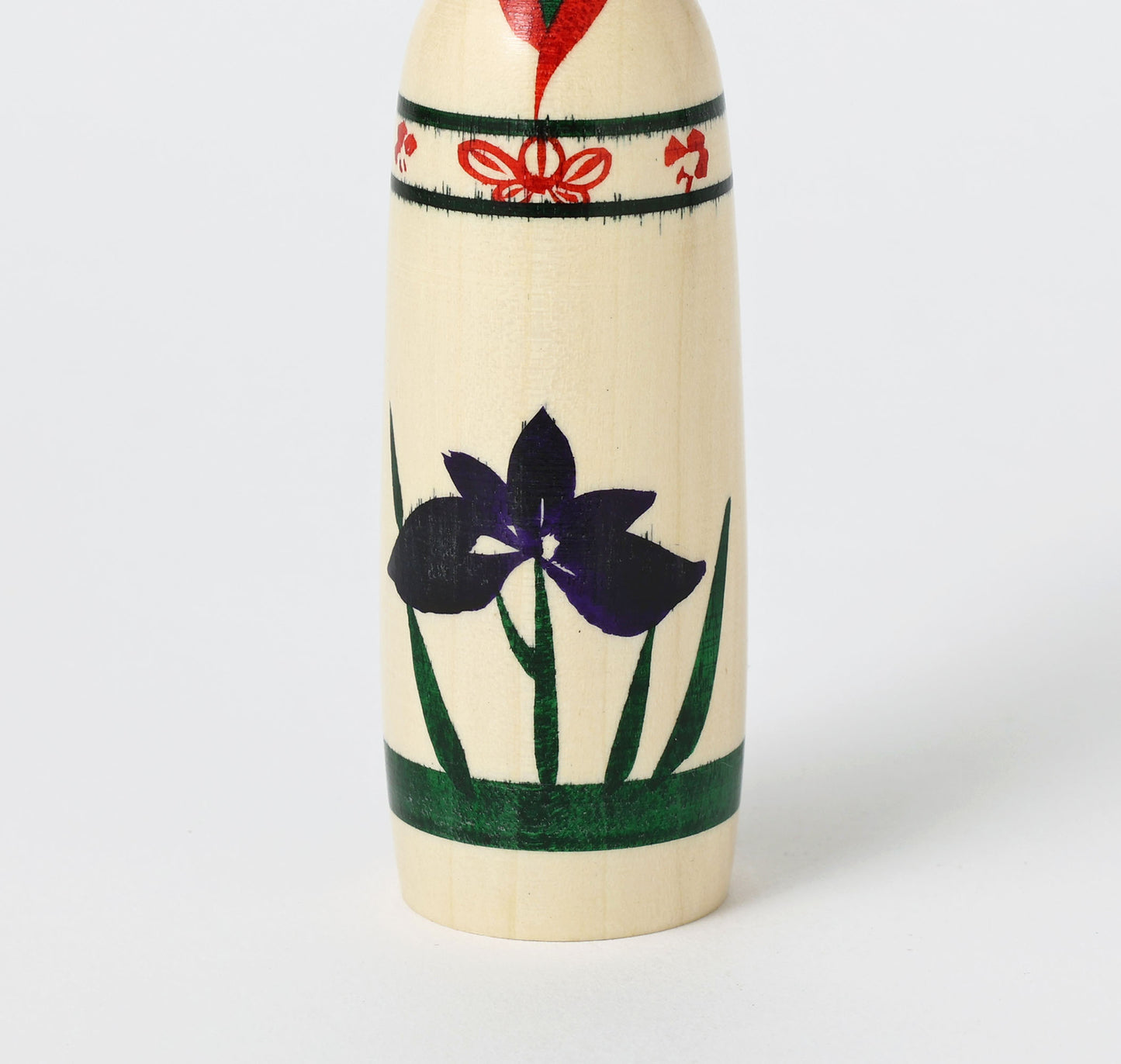 Tagajo kokeshi 多賀城こけし | KANO, Hiroshi 加納博工人 |  Sakunami style 作並系 | 14cm in height
