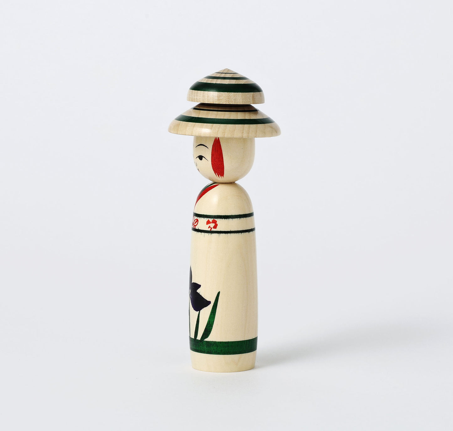 Tagajo kokeshi 多賀城こけし | KANO, Hiroshi 加納博工人 |  Sakunami style 作並系 | 14cm in height