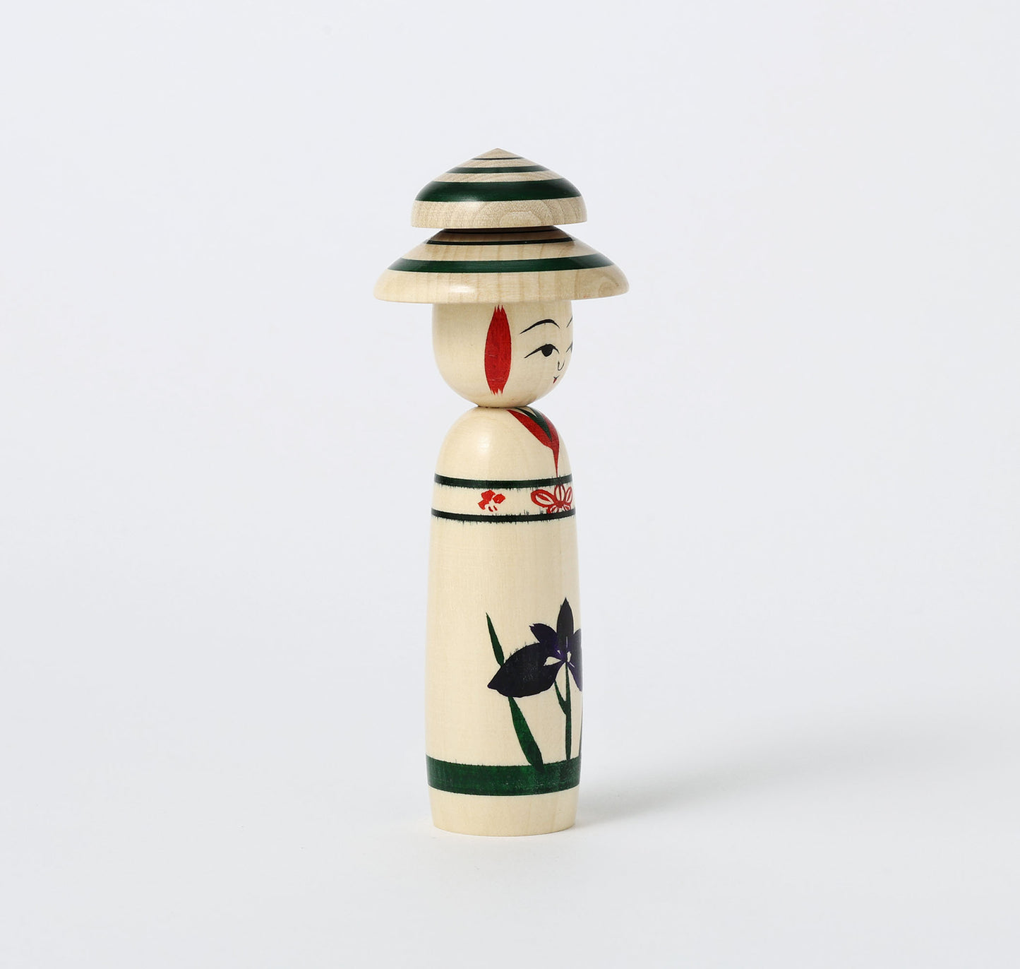 Tagajo kokeshi 多賀城こけし | KANO, Hiroshi 加納博工人 |  Sakunami style 作並系 | 14cm in height