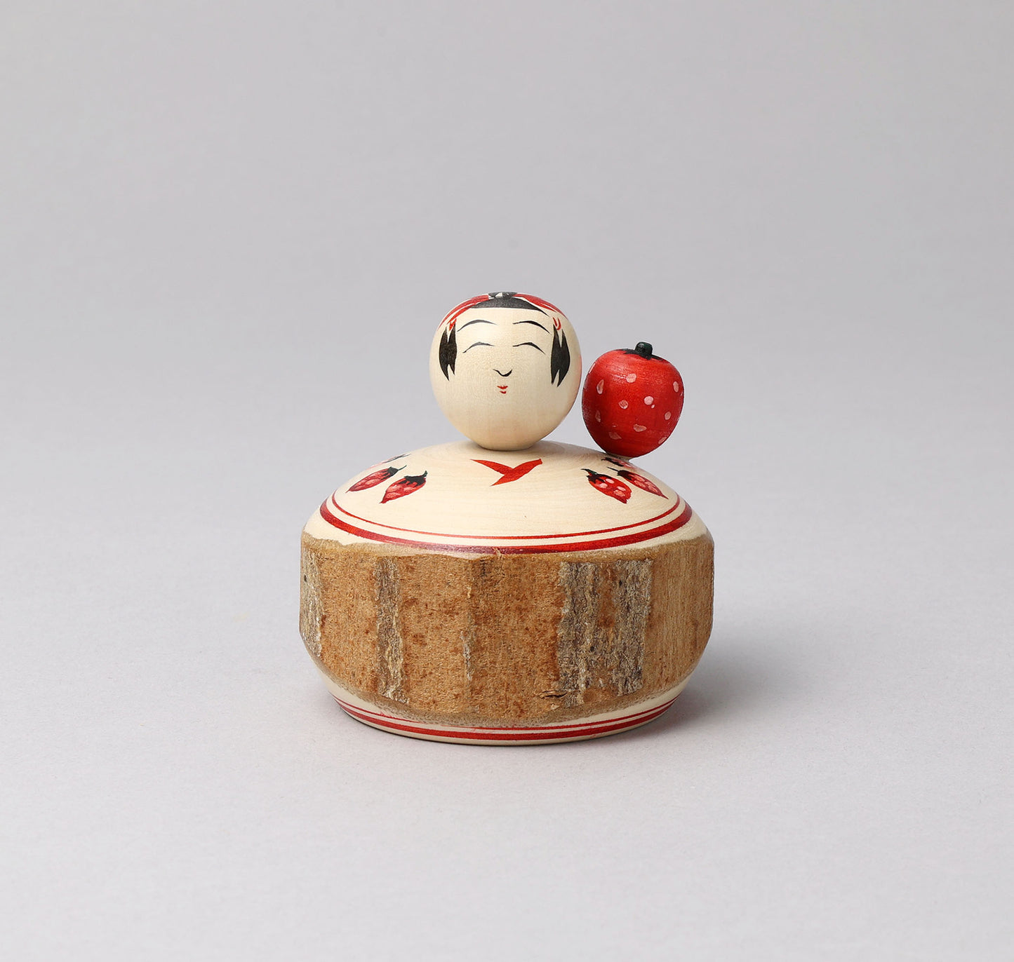 OHNUMA Hideaki 大沼秀顕工人 | Strawberry ejiko kokeshi - いちごのえじここけし | Naruko style 鳴子系