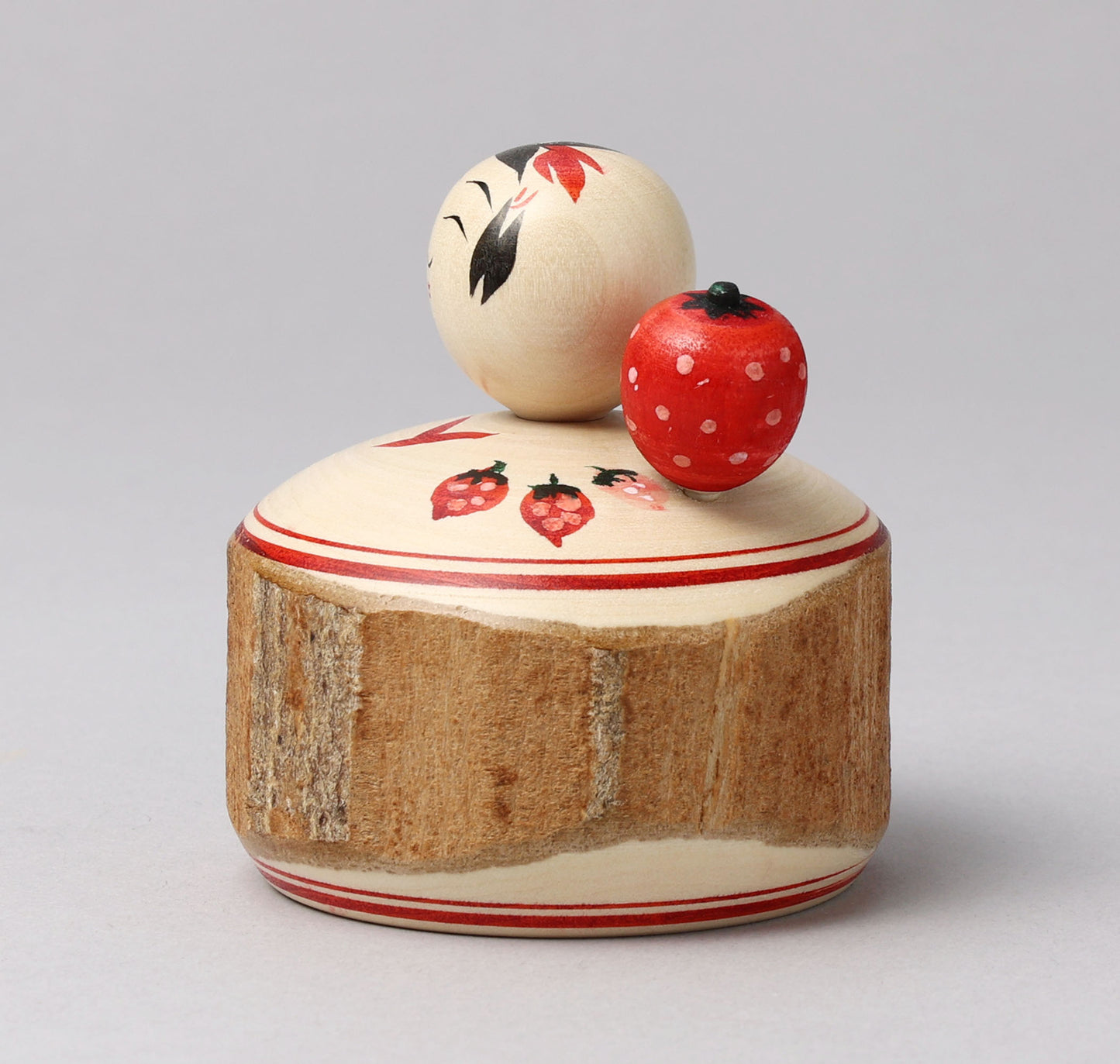 OHNUMA Hideaki 大沼秀顕工人 | Strawberry ejiko kokeshi - いちごのえじここけし | Naruko style 鳴子系