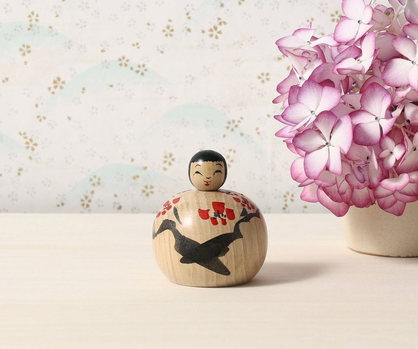 KOYAMA, Yoshimi 小山芳美工人 | Ejiko kokeshi, plum- えじここけし, 梅 | Togatta style 遠刈田