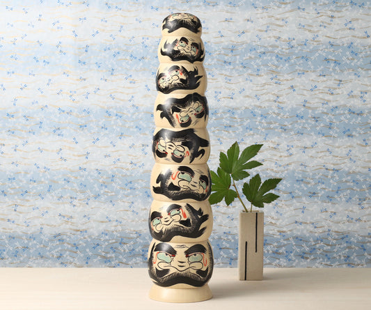 NIIYAMA, Yoshinori 新山吉紀工人 | Daruma tower kokeshi- だるまこけし | Yajiro style 弥治郎系 (Copy)