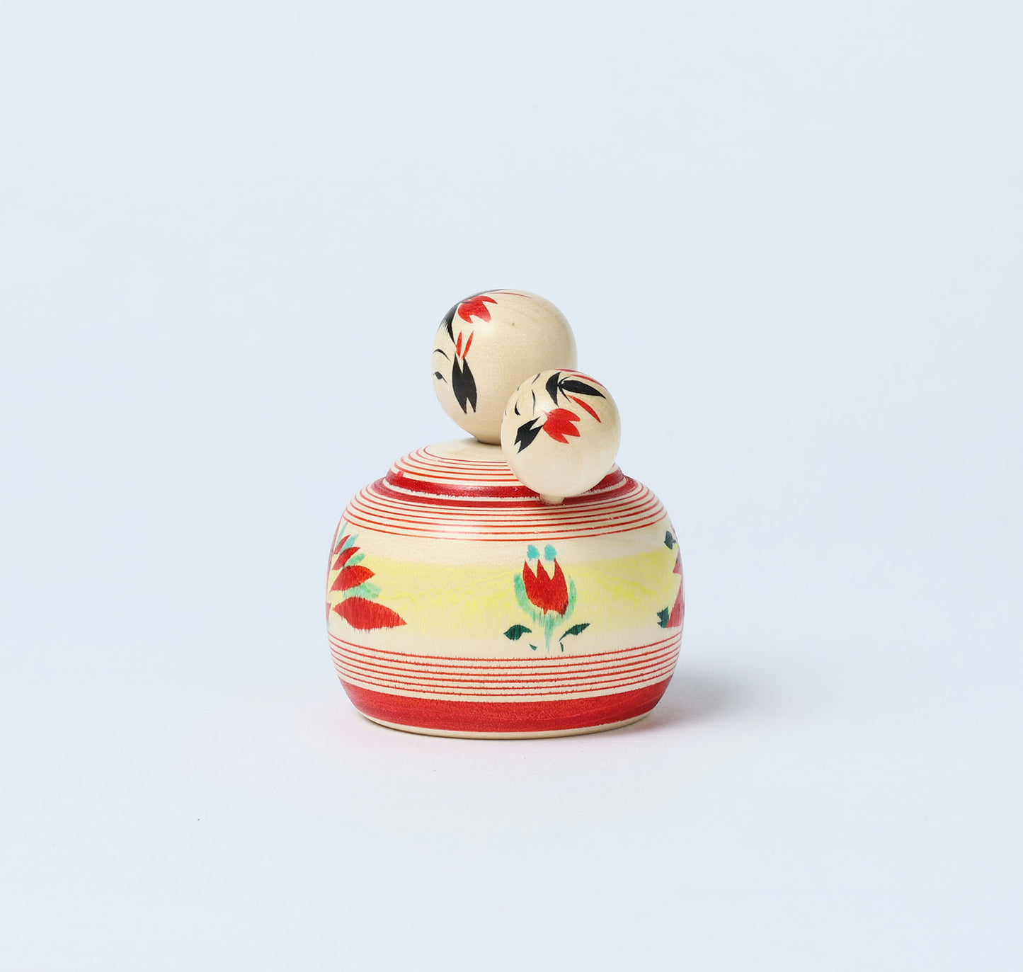 Komori-Babysitting kokeshi doll 子守りこけし | OHNUMA Hideaki 大沼秀顯工人 | Naruko style 鳴子系 | 7cm in height