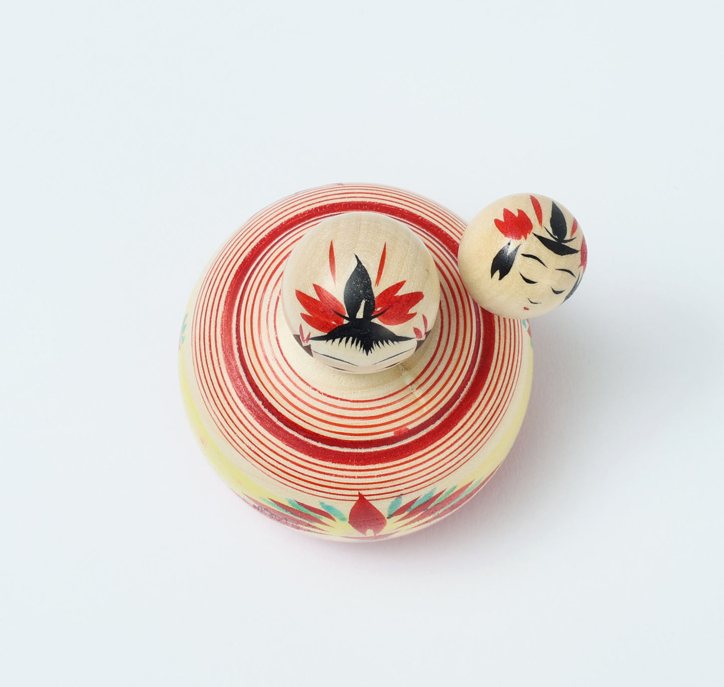 Komori-Babysitting kokeshi doll 子守りこけし | OHNUMA Hideaki 大沼秀顯工人 | Naruko style 鳴子系 | 7cm in height