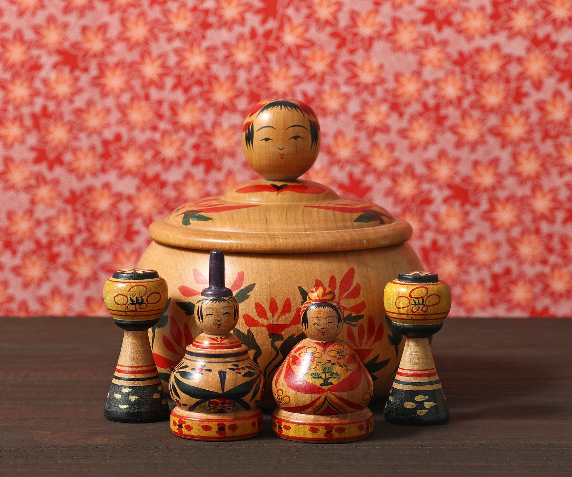 HAYASAKA, Toshinari 早坂利成工人 | Hina set kokeshi 雛えじここけし